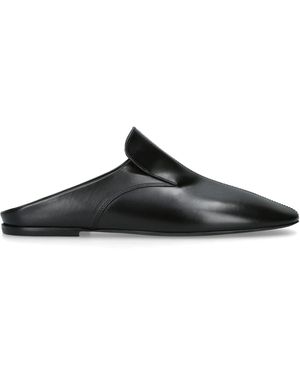 Dries Van Noten Leather Square-Toe Mules - Black