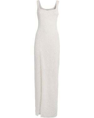 Clio Peppiatt Crystal Square-Neck Gown - White