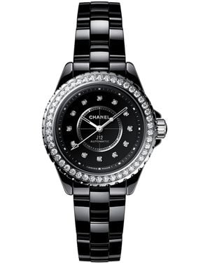 CHANEL Ceramic, Steel And Diamond J12 Calibre 12.2 Watch - Black
