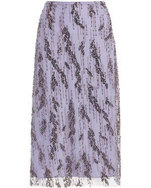 STAUD Embellished Angela Midi Skirt - Purple
