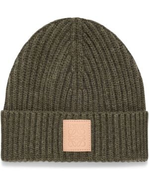 Loewe Cashmere Logo Beanie - Green