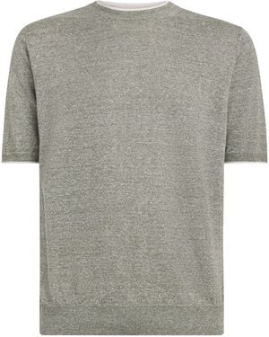 FIORONI CASHMERE Linen-Cotton T-Shirt - Grey