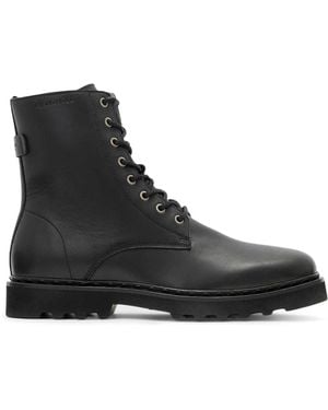 AllSaints Leather Skiff Military Boots - Black