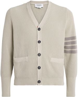 Thom Browne Cotton 4-Bar Cardigan - White