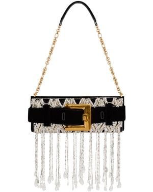 Balmain Embellished Anthem Clutch Bag - Black