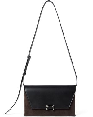 Brunello Cucinelli Suede And Leather Sartorial Cross-Body Bag - Black
