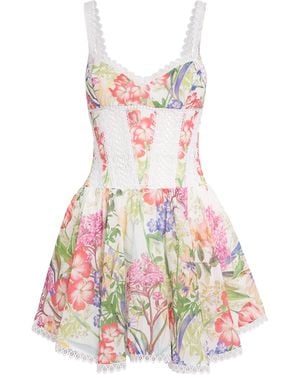 Charo Ruiz Lace-Trim Gardenia Mini Dress - White