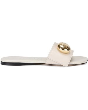 Loewe Leather Pebble Sandals - White