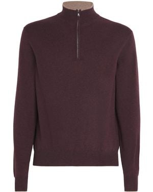 FIORONI CASHMERE Cashmere Half-Zip Jumper - Purple