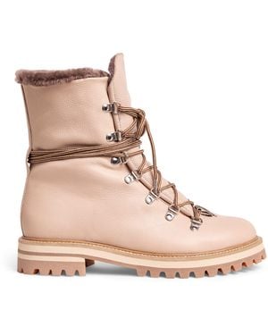Eleventy Leather Lace-Up Boots - Brown