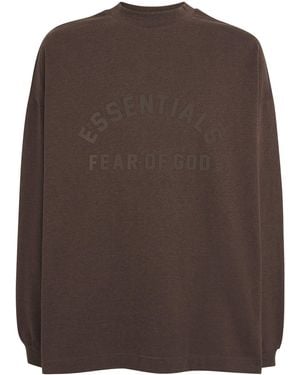 Fear Of God Long-Sleeve Oversized Logo T-Shirt - Brown