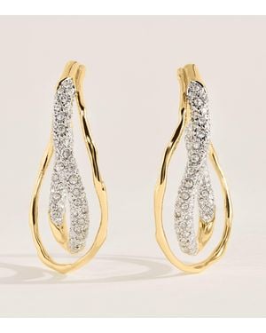 Alexis Small-Plated Solanales Crystal Twist Earrings - Natural
