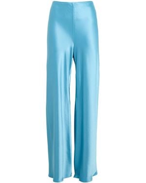 Leset Satin Barb Wide-Leg Trousers - Blue