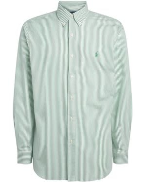 Polo Ralph Lauren Stretch-Cotton Poplin Stripe Shirt - Green