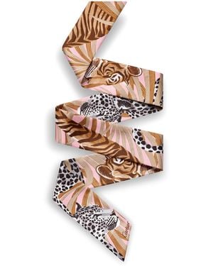 Cartier Silk Panthère And Tigre Scarf - White