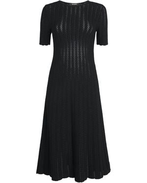 Valentino Openwork Knit Midi Dress - Black