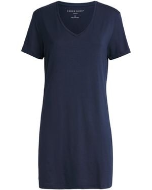 Derek Rose V-Neck Micro Nightdress - Blue