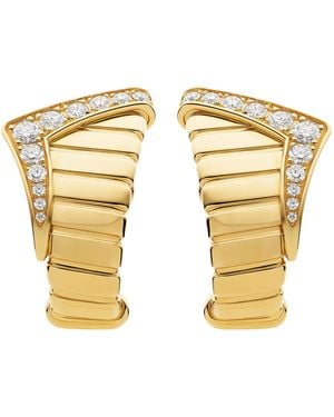 BVLGARI And Diamond Tubogas Hoop Earrings - Metallic