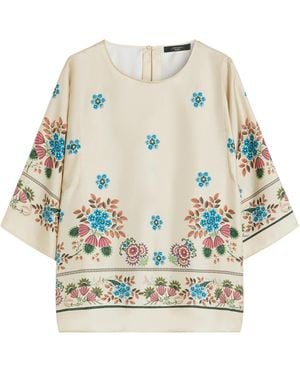 Weekend by Maxmara Silk Printed Blouse - Natural
