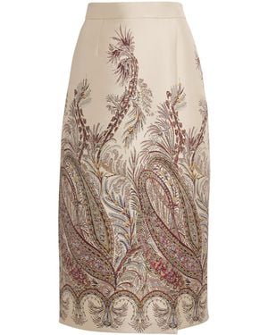 Etro Fil Coupé Paisley Midi Skirt - Natural