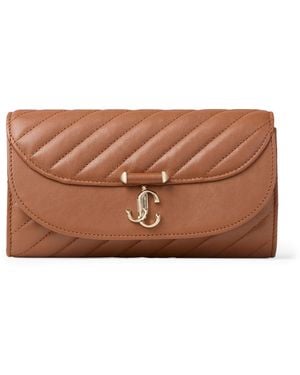 Jimmy Choo Curve Leather Chain Wallet - Brown