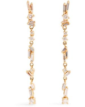 Suzanne Kalan And Diamond Classic Sparkler Drop Earrings - Metallic