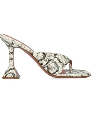 AMINA MUADDI Leather Shiona Heeled Mules 95 - White