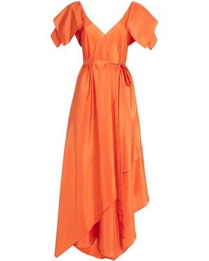 JOSEPH Silk Plumet Maxi Dress - Orange
