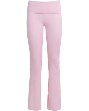 Skims Cotton Jersey Foldover Trousers - Pink