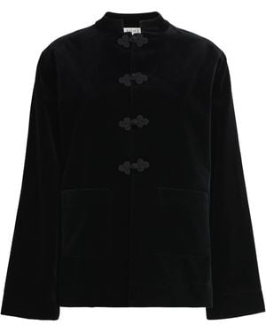 Rohe Velvet Pankou-Closure Jacket - Black