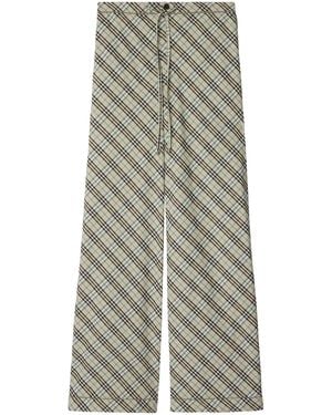 Burberry Cotton Check Pyjama Trousers - Grey