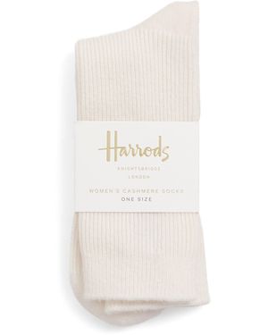 Harrods Cashmere Socks - White