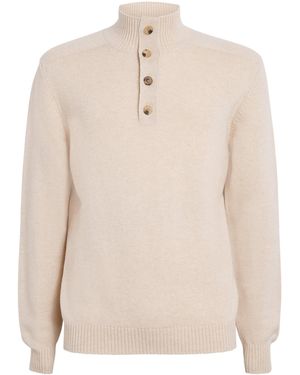 Harrods Cashmere Button-Down Jumper - Natural