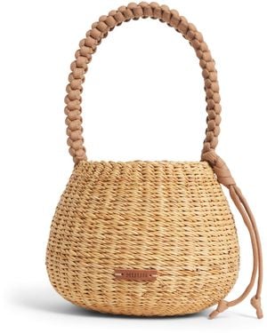 Muuñ Straw Lily Anne Top-Handle Bag - Brown