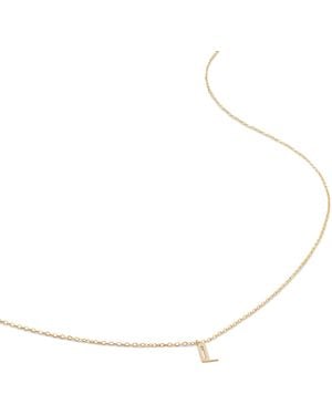 Monica Vinader Mini L Initial Necklace - Metallic