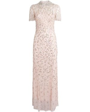 Jenny Packham Embellished Orchid Maxi Dress - Pink