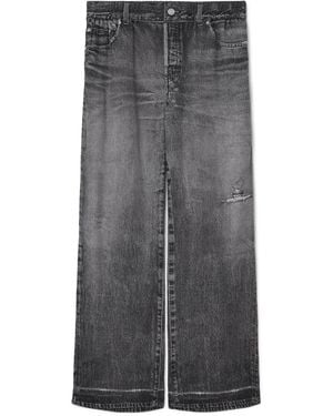 AllSaints Tyler Illusion Print Wide-Leg Pants - Gray