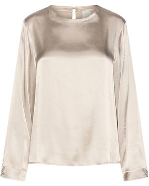 Marella Satin Round-Neck Blouse - Natural