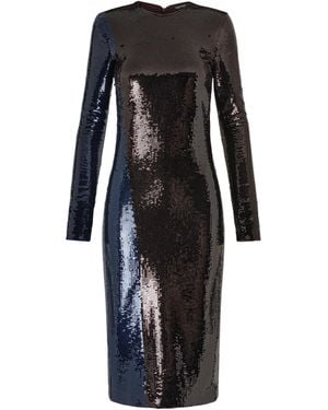 Tom Ford Sequined Asymmetrical Midi Dress - Black