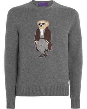 Ralph Lauren Cashmere Polo Bear Sweater - Grey
