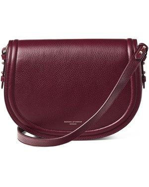 Aspinal of London Leather Stella Cross-Body Satchel - Purple
