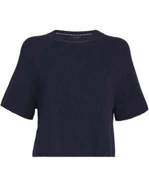 JOSEPH Linen-Blend Knit Round-Neck Jumper - Blue