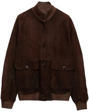 Prada Suede Bomber Jacket - Brown