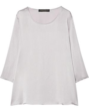 Marina Rinaldi Satin Bambus Blouse - White