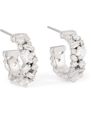 Suzanne Kalan And Diamond La Fantaisie Hoop Earrings - Metallic
