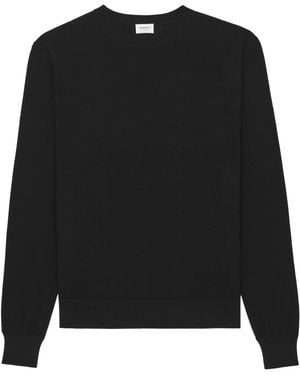 Saint Laurent Cotton Crew-Neck Jumper - Black