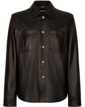 Dolce & Gabbana Leather Shirt - Black