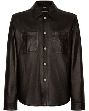 Dolce & Gabbana Leather Shirt - Black