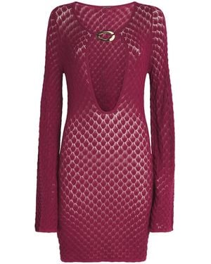 Away That Day Crochet Havana Mini Dress - Purple