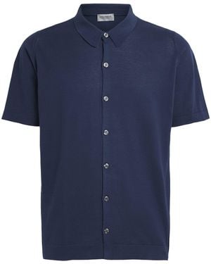 John Smedley Merino Wool Polo Shirt - Blue